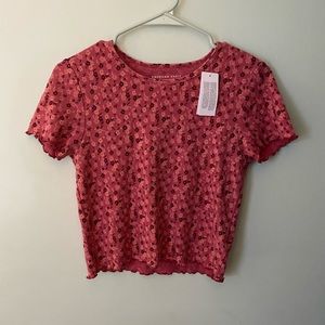 American Eagle floral pink crop top